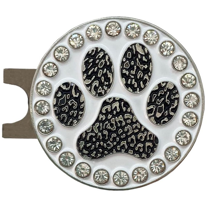 Giggle Golf Bling Golf Ball Marker with Magnetic Hat Clip â€“ Paw Print Sparkly Marker for Women Golfers â€“ Fun Golf Gift with Organza Bag & Bonus Hand Cream - Image 1